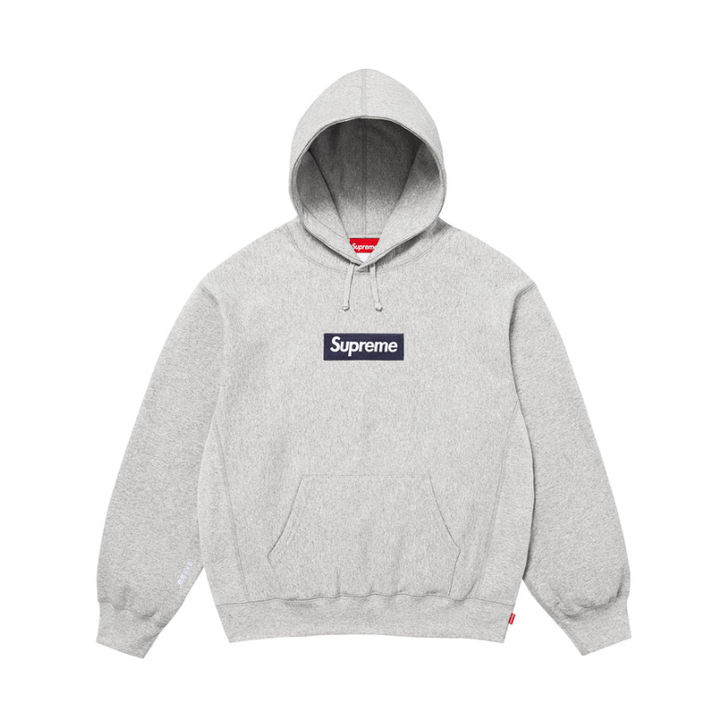 Hoodie Box Logo Supreme — Grey — FW25