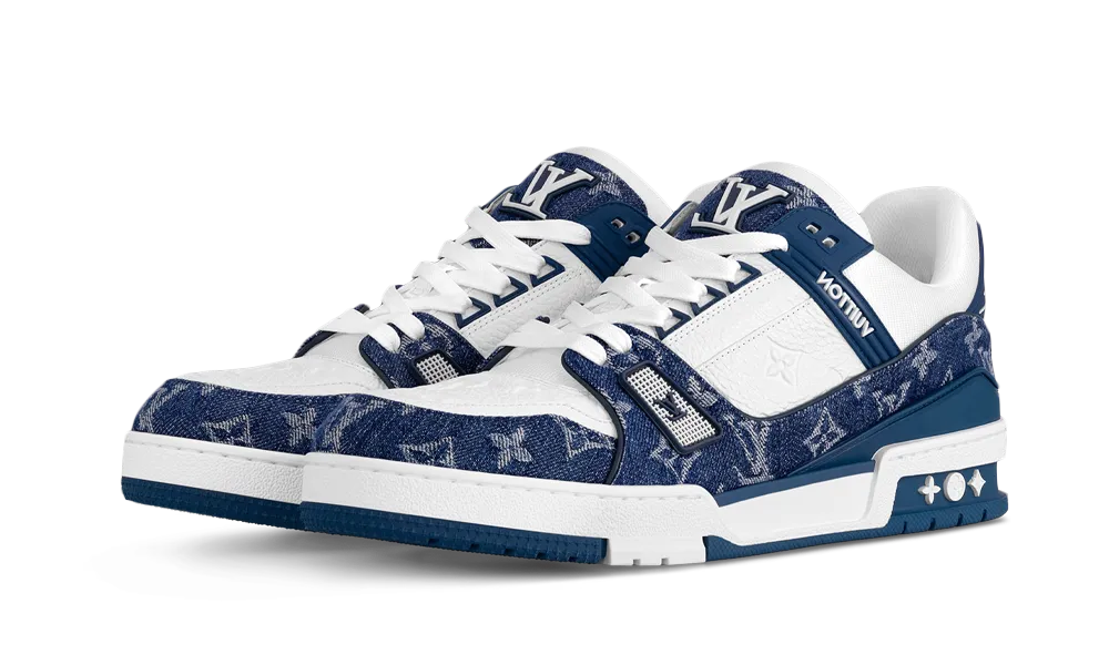 LV Trainer Monogram Denim White Blue