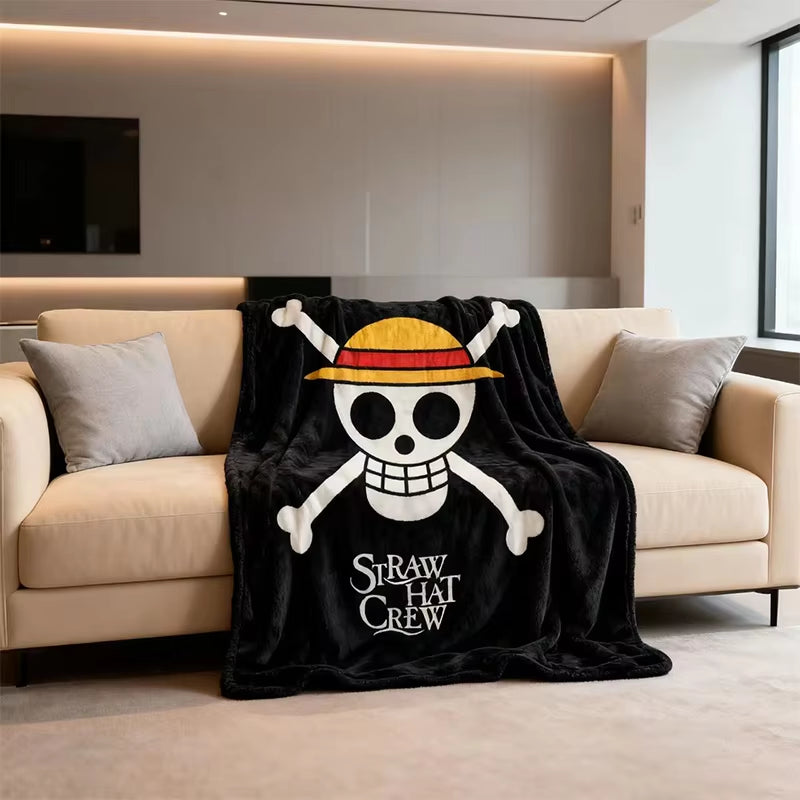 🏴‍☠️ Plaid One Piece 100×150 cm – Flanelle douce, Masterclass automne / hiver