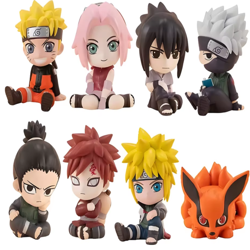 🎴 Lot de 8 mini-figurines Naruto – Collection full Chakra