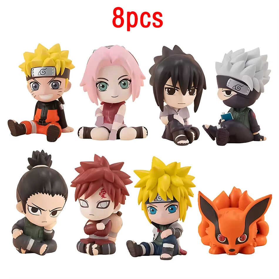 🎴 Lot de 8 mini-figurines Naruto – Collection full Chakra