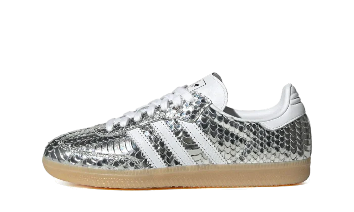 Adidias Samba OG Patent Snakeskin Silver Metallic