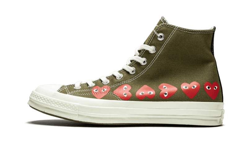 Chuck Taylor All-Star 70s Hi Comme des Garçons PLAY Multi-Heart Green