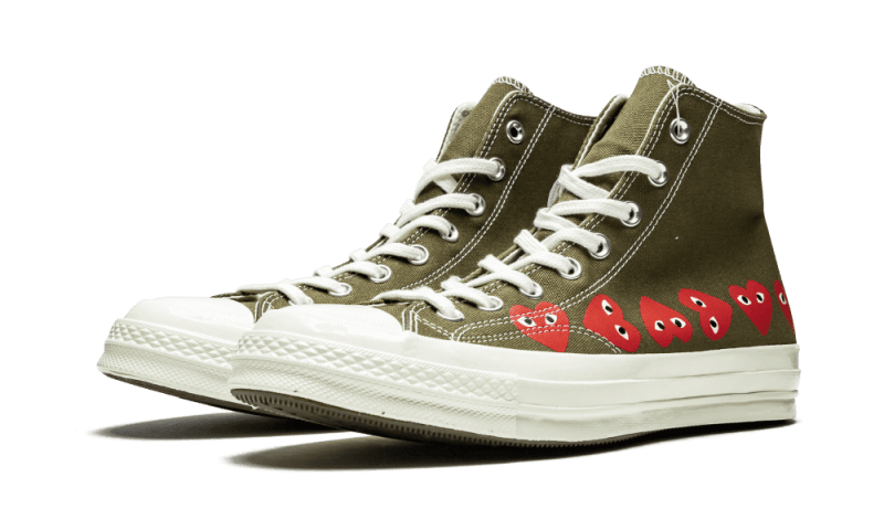 Chuck Taylor All-Star 70s Hi Comme des Garçons PLAY Multi-Heart Green