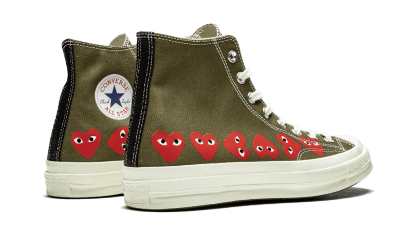 Chuck Taylor All-Star 70s Hi Comme des Garçons PLAY Multi-Heart Green